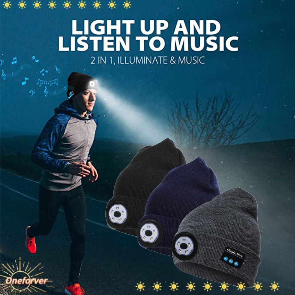 Mũ beanie Trùm Đầu Tích Hợp Đèn LED Nhiều Màu Sắc Kết Nối Bluetooth Cảnh Báo Ánh Sáng Đỏ Và Xanh Dương