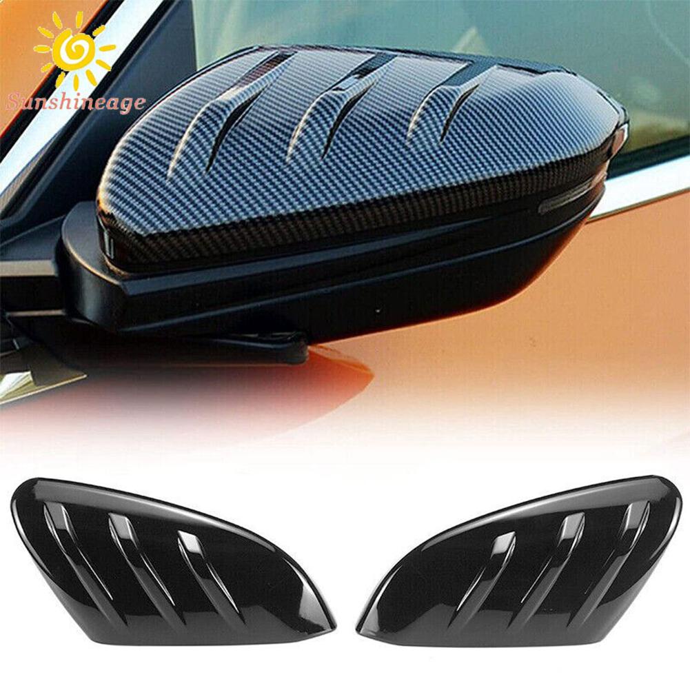 Set 2 Nắp Gương Chiếu Hậu Xe Hơi Màu Đen Bóng Bền Bỉ Thời Trang 2016-2020