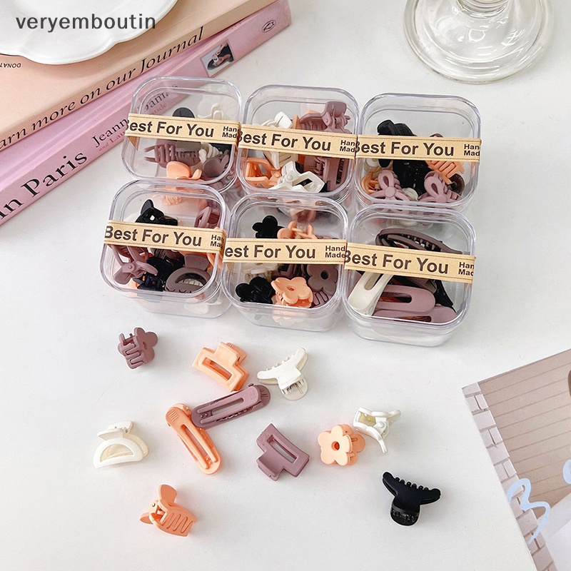 Set 10 Kẹp Tóc Càng Cua Mini Bằng Nhựa Nhám Thời Trang Cho Bé Gái