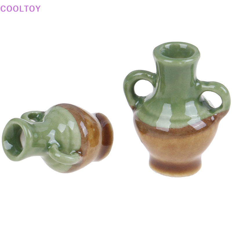 Set 2 Lọ Hoa Gốm Mini 1: 12 Trang Trí Nhà Búp Bê