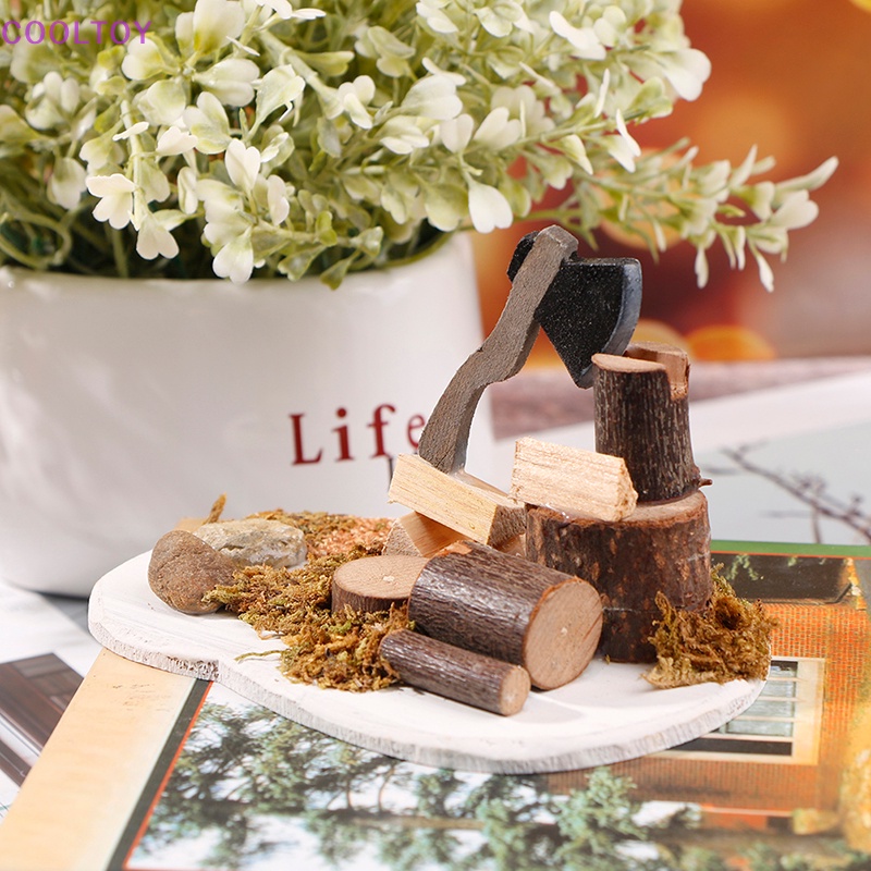 Bộ Rìu Cắt Gỗ Trang Trí Nhà Búp Bê Tỉ Lệ 1: 12