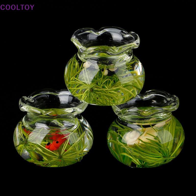 Chi Tiết Bát Thủy Tinh Đựng Cá Trang Trí Nhà Búp Bê Tỉ Lệ 1 / 12 Cao Cấp