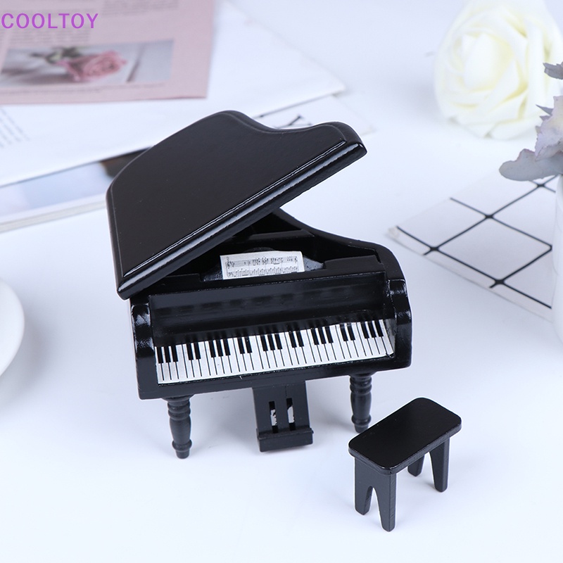 Đàn Piano Đen Mini Tỉ Lệ 1: 12 Trang Trí Nhà Búp Bê
