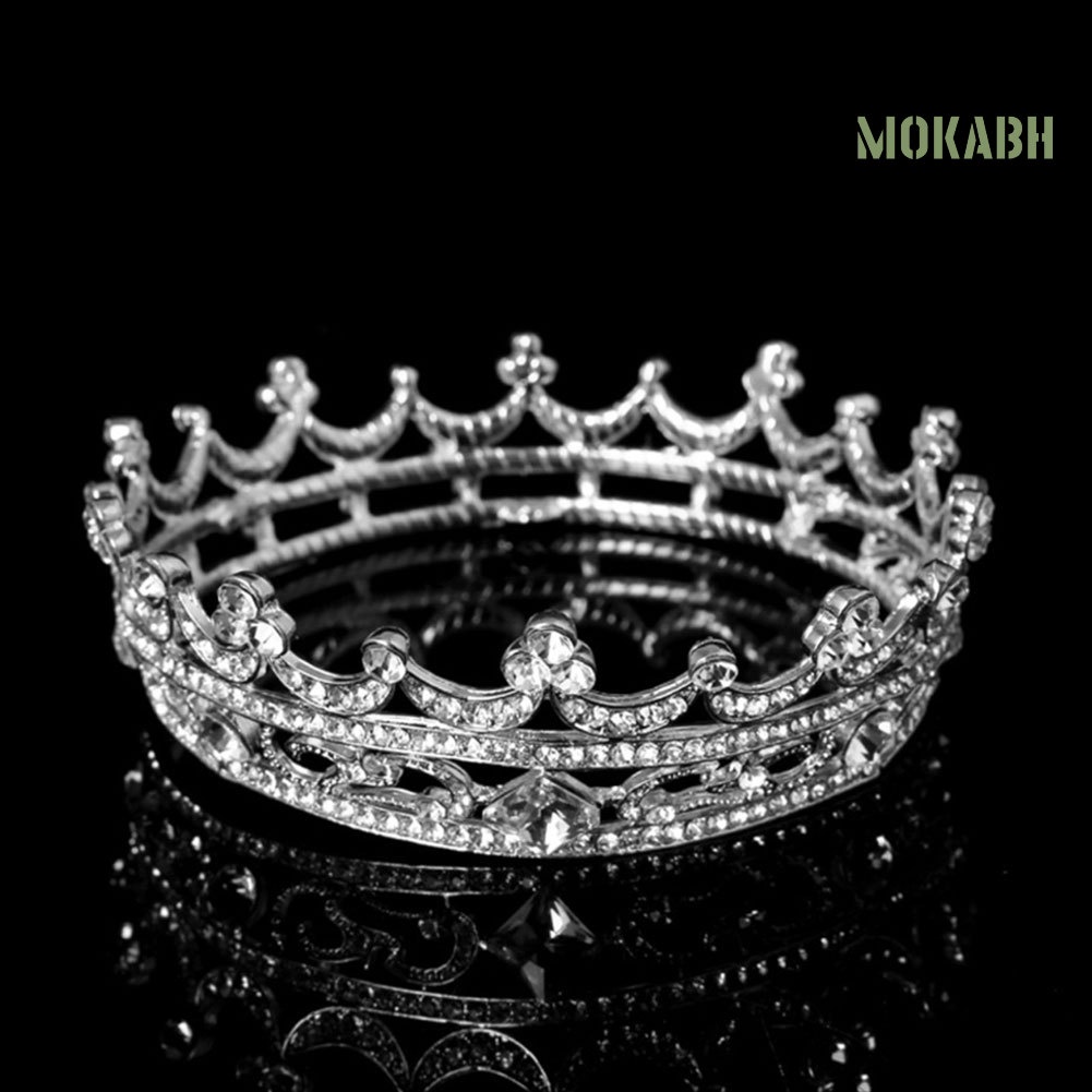 Vương Miện Tròn Đính Đá Toàn Diện Dành Cho Cô Dâu