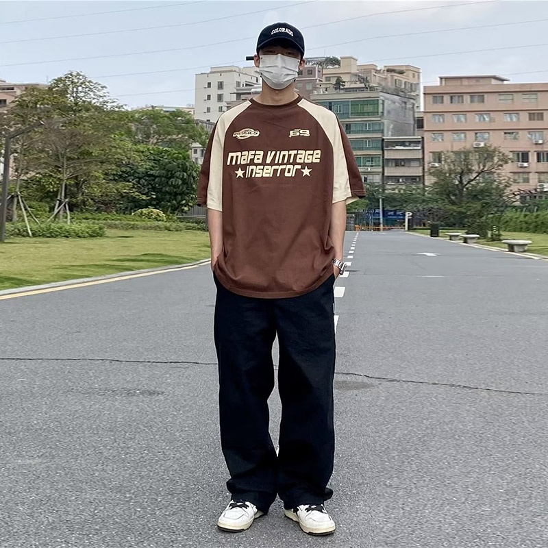 Áo Thun Tay Ngắn Cổ Tròn Phong Cách Thời Trang Harajuku Nhật Bản