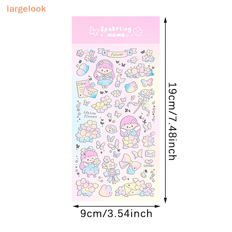 Bộ 2 Miếng Dán PET Màu Laser Lấp Lánh Trang Trí Sổ Tay