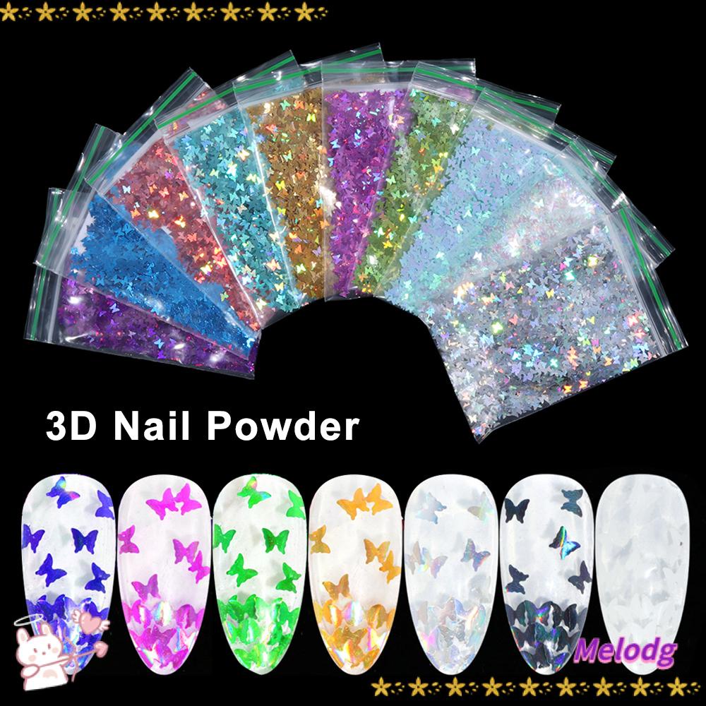 Sequin Trang Trí Móng Hình Bướm Màu Holographic Đẹp Mắt