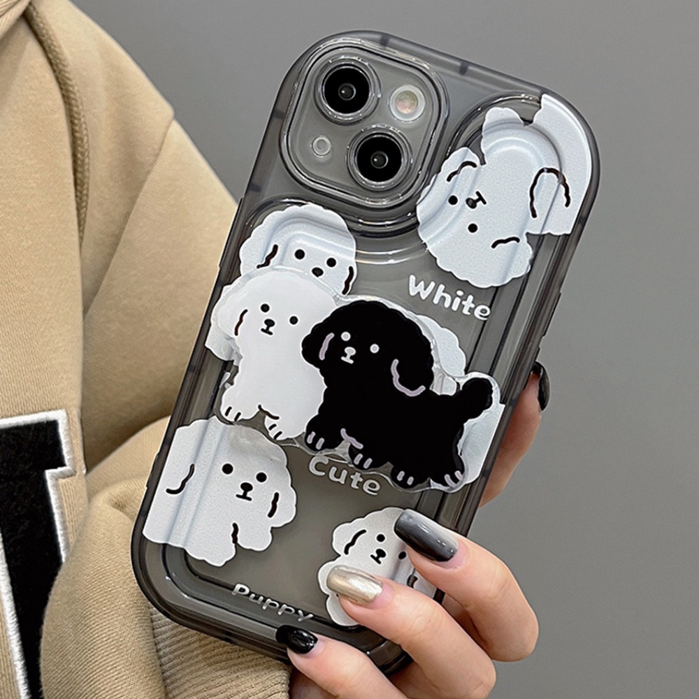 Ốp Điện Thoại TPU Mềm Chống Sốc In Hình Chú Cún Hoạt Hình Dễ Thương Cho IPhone 11 14 13 12 Pro Max XR XS Max 7 8 Plus SE