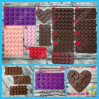 HCM - Khuôn silicon mẫu hình Tim làm socola tặng valentine, đổ rau câu thạch pudding