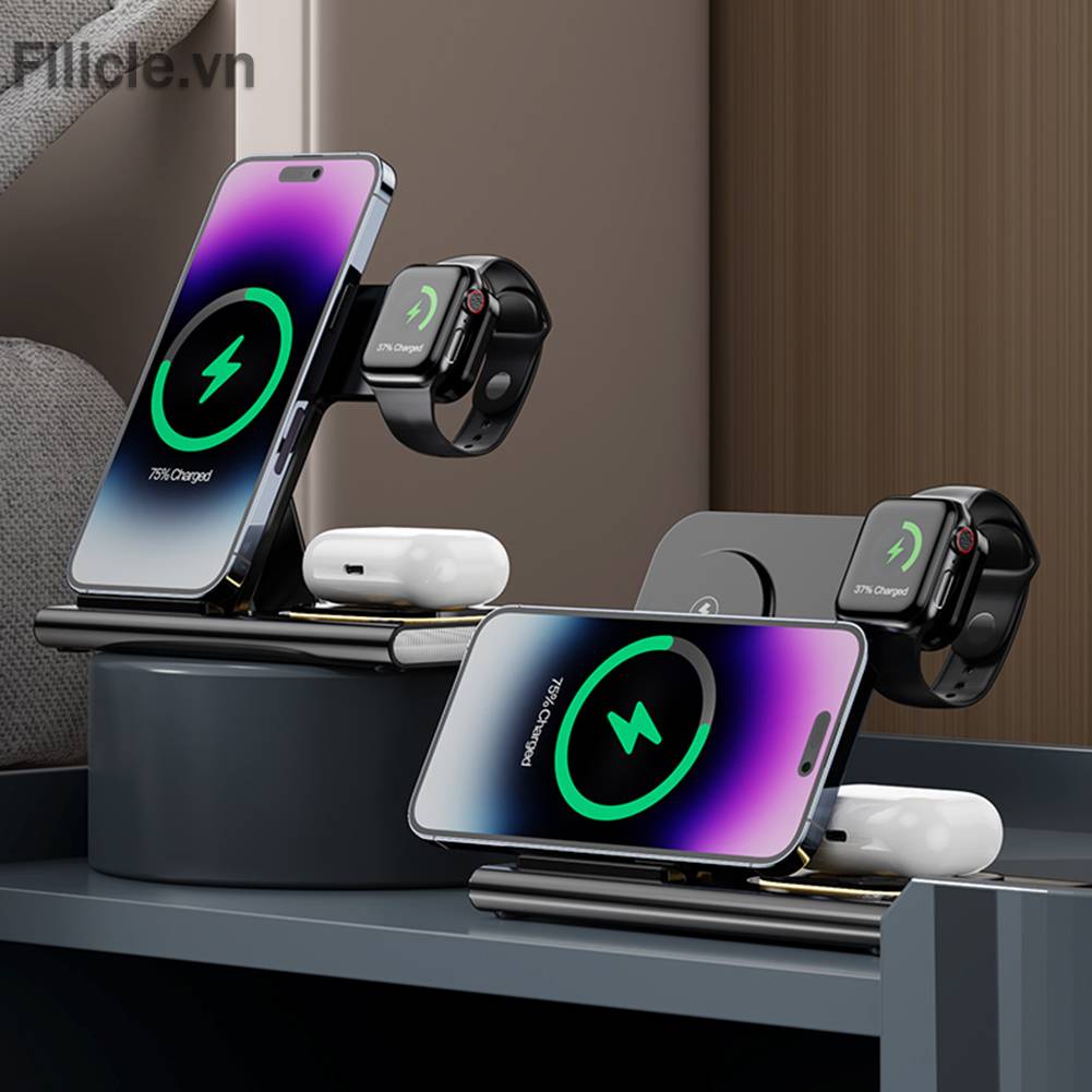 Đế Sạc Nhanh Không Dây 3 Trong 1 Cho iPhone Apple Watch