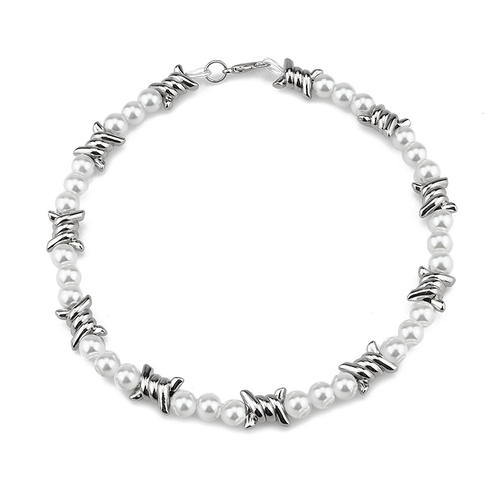 Vòng cổ Đính Ngọc Trai Nhân Tạo Phong Cách Hip Hop Thời Trang