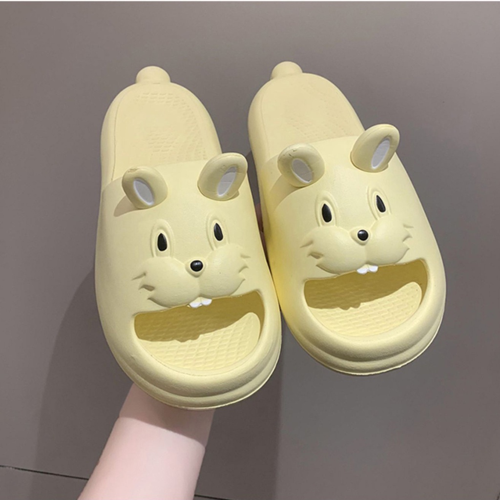 Dép Đi Trong Nhà Bằng eva Đế Mềm Họa Tiết Thỏ Hoạt Hình Thời Trang Mùa Hè 2023 Dành Cho Bé Trai Gái