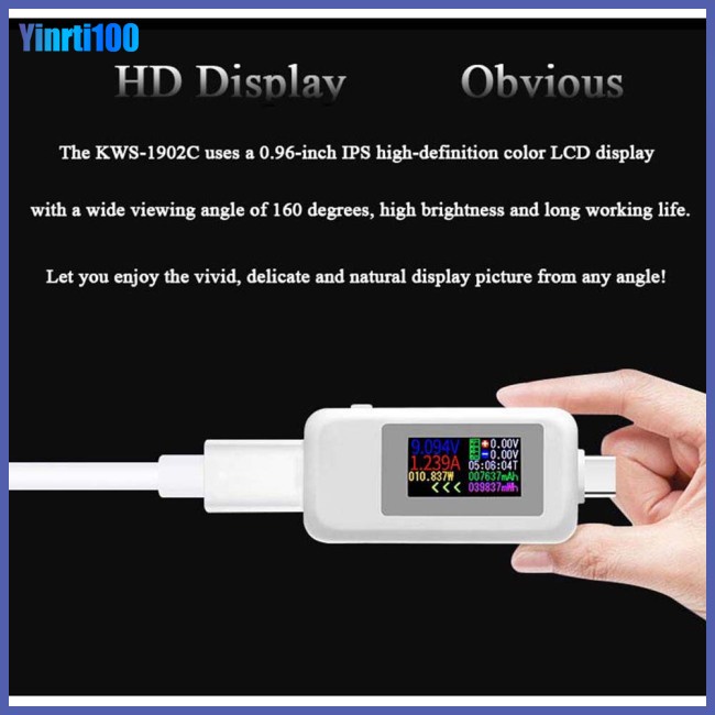 Thiết Bị Kiểm Tra Dòng Điện Màn Hình Màu Kỹ Thuật Số Usb Loại c 24-pin 0.96-inch