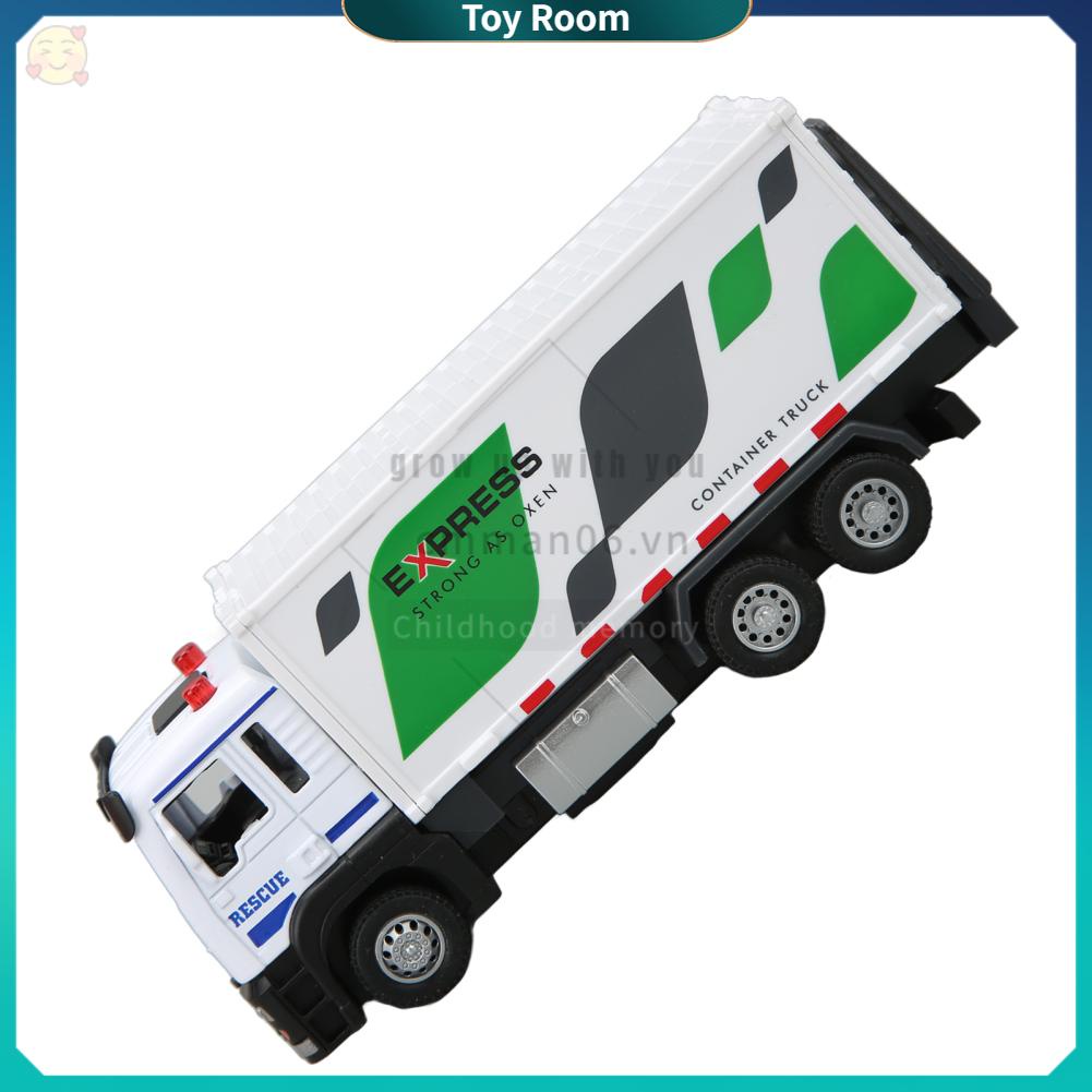 ToyRoom 1:32 Hợp Kim Xe Container Đồ Chơi Mô Hình Phỏng Âm Thanh Ánh Sáng Bán rơ moóc Có Pin