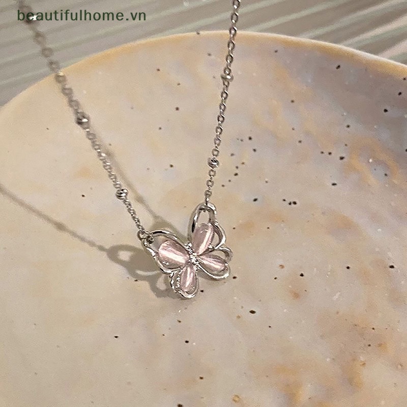 Vòng cổ Mặt Hình Bướm Rỗng Đính Đá Zircon Lấp Lánh Thời Trang Cho Nữ