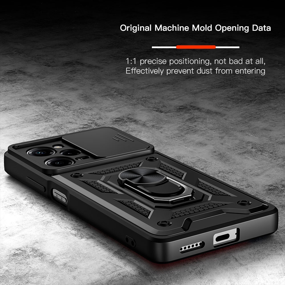Ốp Điện Thoại Cứng Chống Sốc Có Vòng Đỡ Trượt Bảo Vệ Ống Kính Cho Redmi Note 12 Pro + 5G 12S 12T 4G Note 12pro Note12