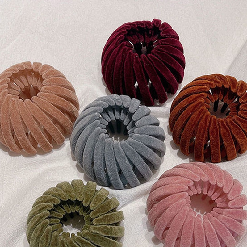 Ygt Kẹp Tóc Đuôi Ngựa Bằng Nhung Màu Trơn Xinh Xắn Cho Nữ