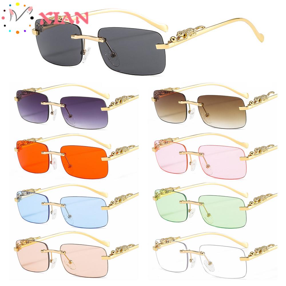 Kính Mát Hình Chữ Nhật Không Gọng Chống Tia UV400 Thời Trang