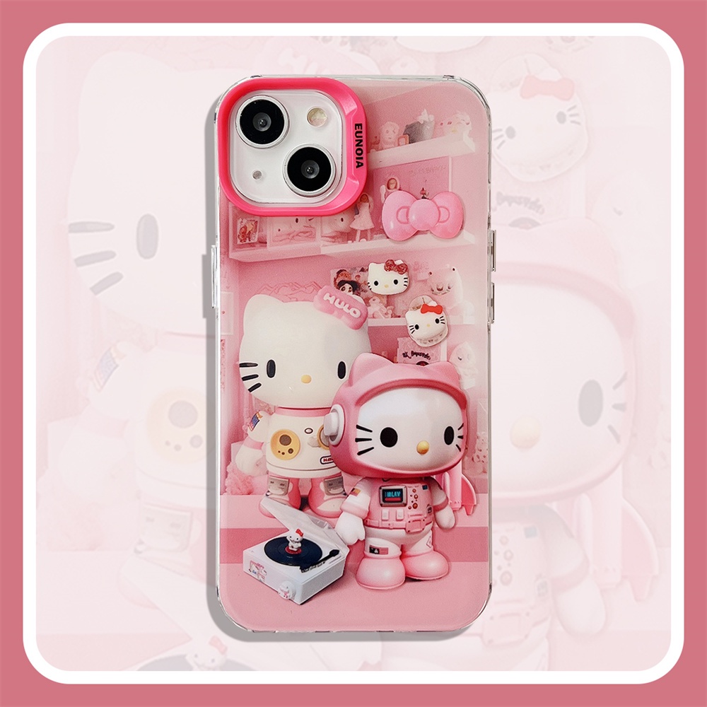 Ốp Điện Thoại TPU Mềm Trong Suốt Chống Rơi Hình Mèo Kitty Có Dây Đeo Chéo Cho iPhone 14 13 12 11 Pro Max
