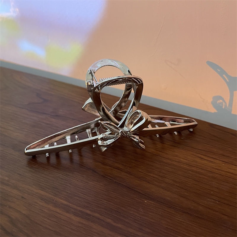 Kẹp Nơ Bằng Kim Loại Màu Bạc Lớn 2023