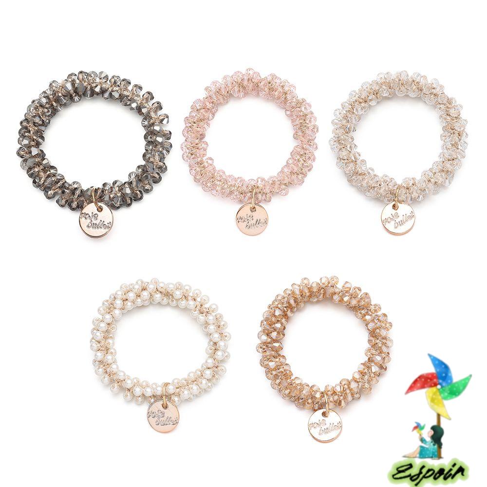 ESPO Dây Buộc Tóc Đính Hạt Nhiều Màu Xinh Xắn Cho Nữ