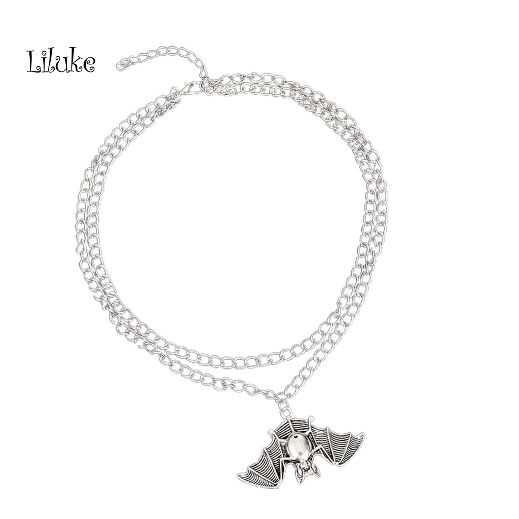 Vòng cổ Hợp Kim Hai Lớp Trang Trí Mặt Hình Dơi Độc Đáo Cho Nữ