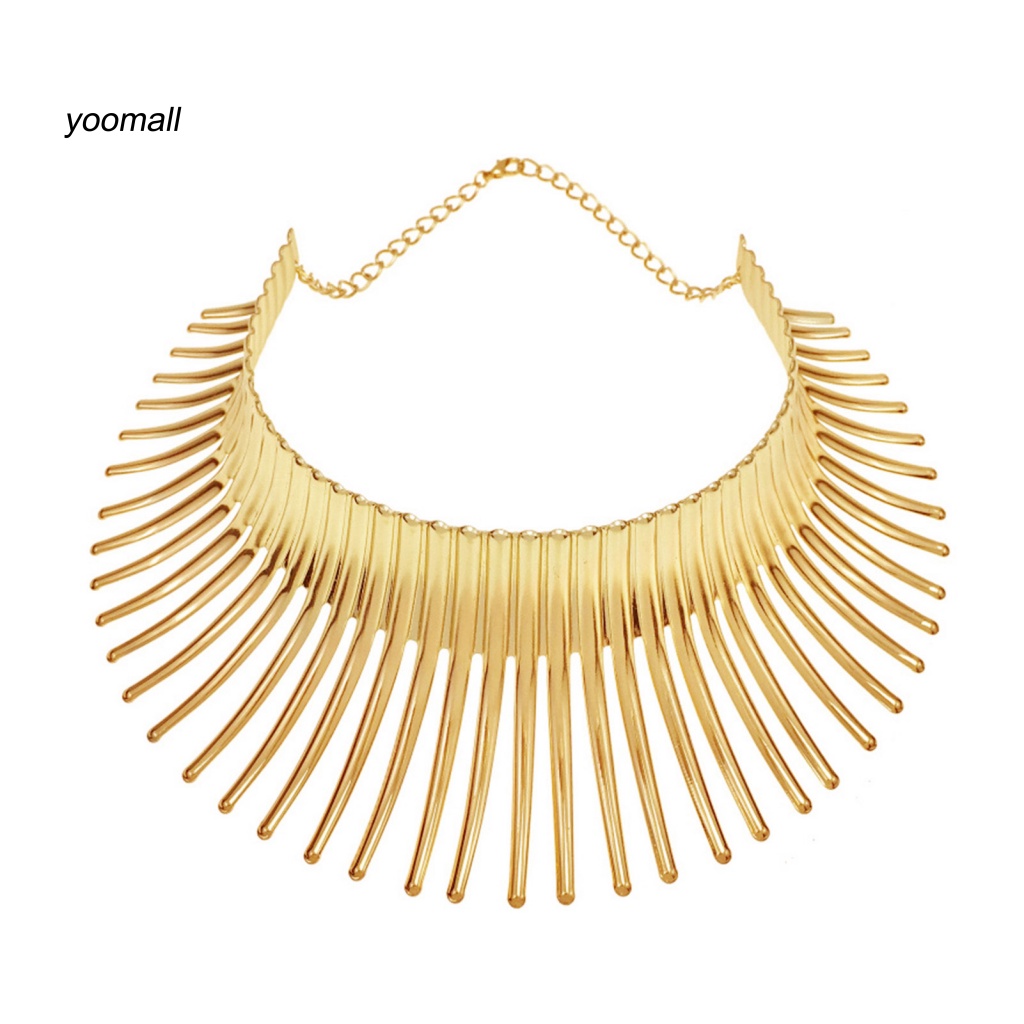 Vòng Cổ Choker Kim Loại Mặt Hình Học Trang Trí Dễ Phối Đồ Cho Nữ