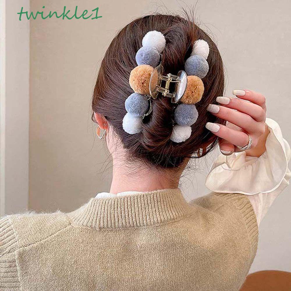 Kẹp Tóc Đính Quả Bông Nhiều Màu Sắc Ngọt Ngào Thanh Lịch Cho Nữ