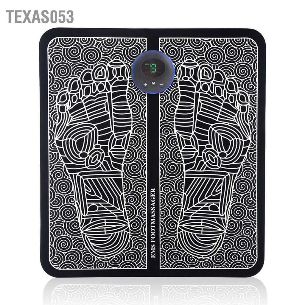 Texas053 Máy mát xa chân Mat 6 chế độ 9 cường USB có thể sạc lại Microcurrent Sole Massage Pad