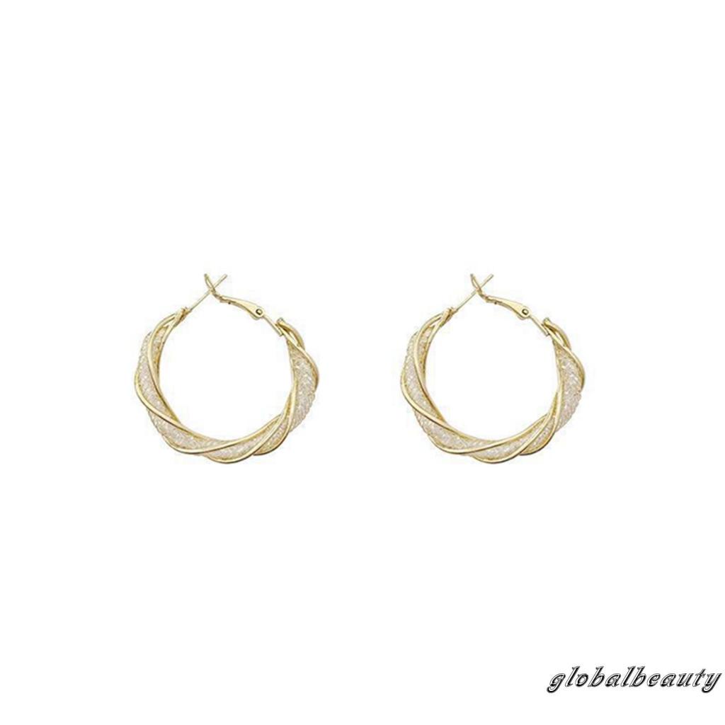 Bông Tai Dạng Xoắn Đính Pha Lê Thanh Lịch Thời Trang Dành Cho Nữ