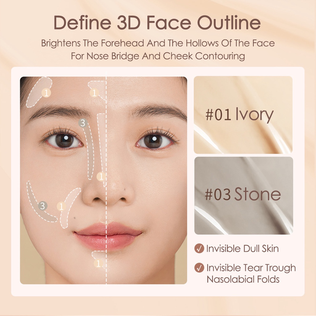 Kem che khuyết điểm Focallure Moisturizing Lasting Concealer chống trôi, chuyên biệt cho quầng thâm, FA-358 40g