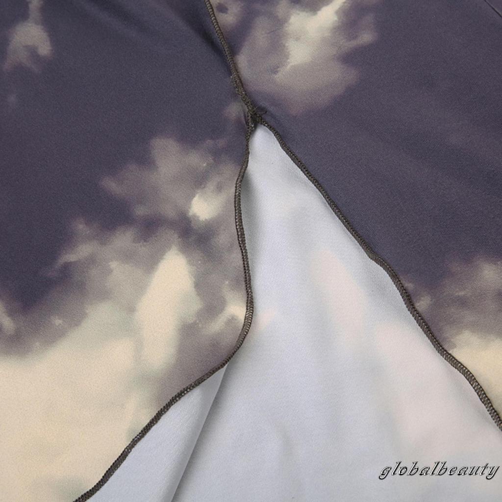 Đầm Dài Không Tay Màu Nhuộm Họa Tiết Thời Trang Mùa Hè Cho Nữ