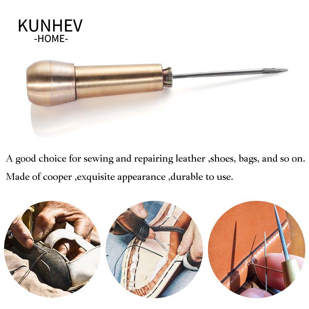 KUNHEV Bộ 4 Dụng Cụ Kim Khâu Đồ Da / Vải Canvas Thủ Công Chuyên Dụng