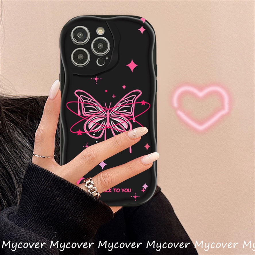 Ốp Điện Thoại Silicon Mềm Họa Tiết Hoa Hồng Và Bướm Cho iPhone 11 13 12 14 Pro Max X XR Xs Max 6 7 8 Plus Y2K