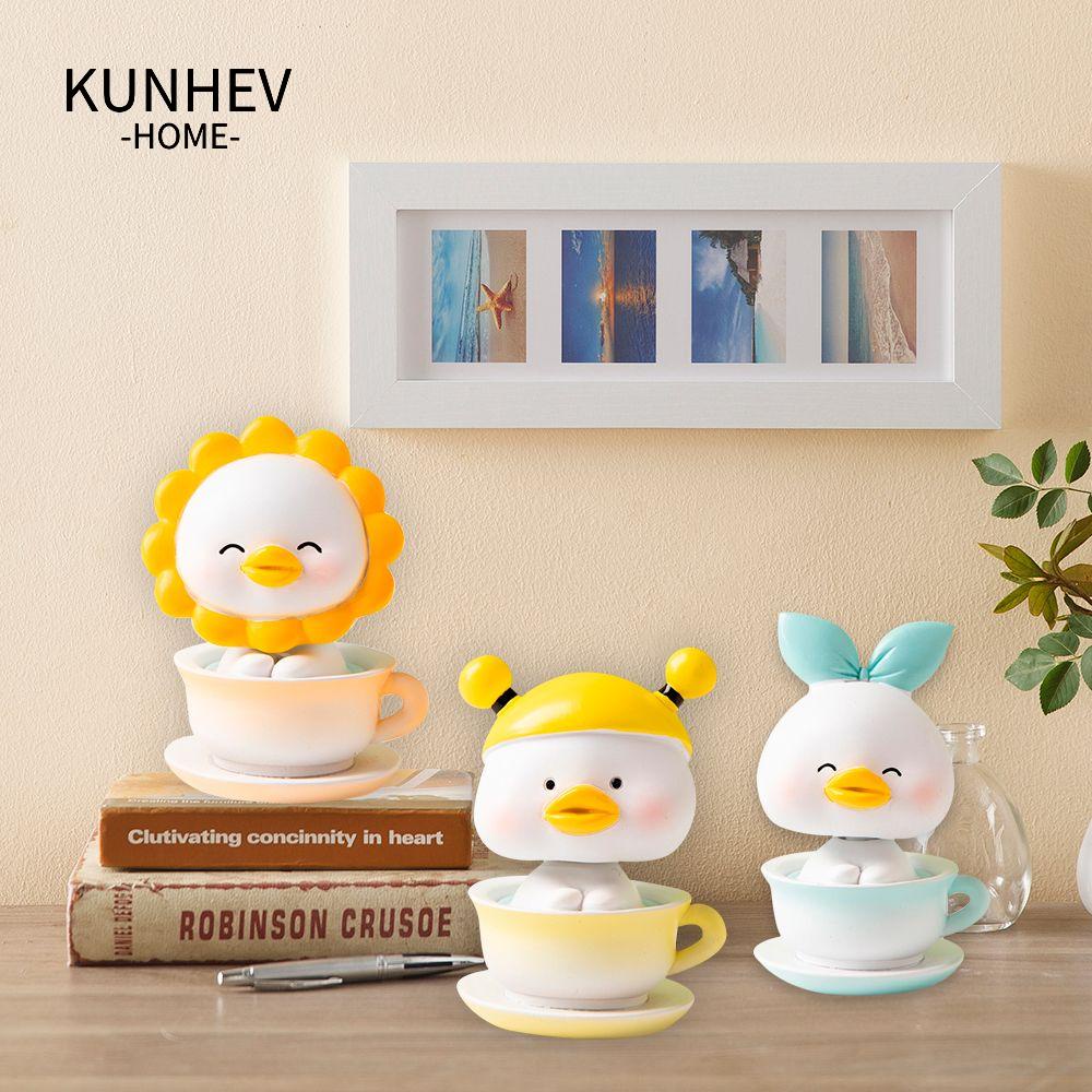 KUNHEV Đồ trang trí Chú Vịt Bằng Resin Để Bàn Trang Trí Nội Thất / Tiểu Cảnh
