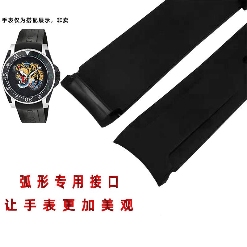 6/20☆Túi Gucci Gucci Họa Tiết Đầu Mèo / Đầu Rắn Cá Tính136322 Dây Đeo Đồng Hồ Bằng silicone 20 23mm 20Mm