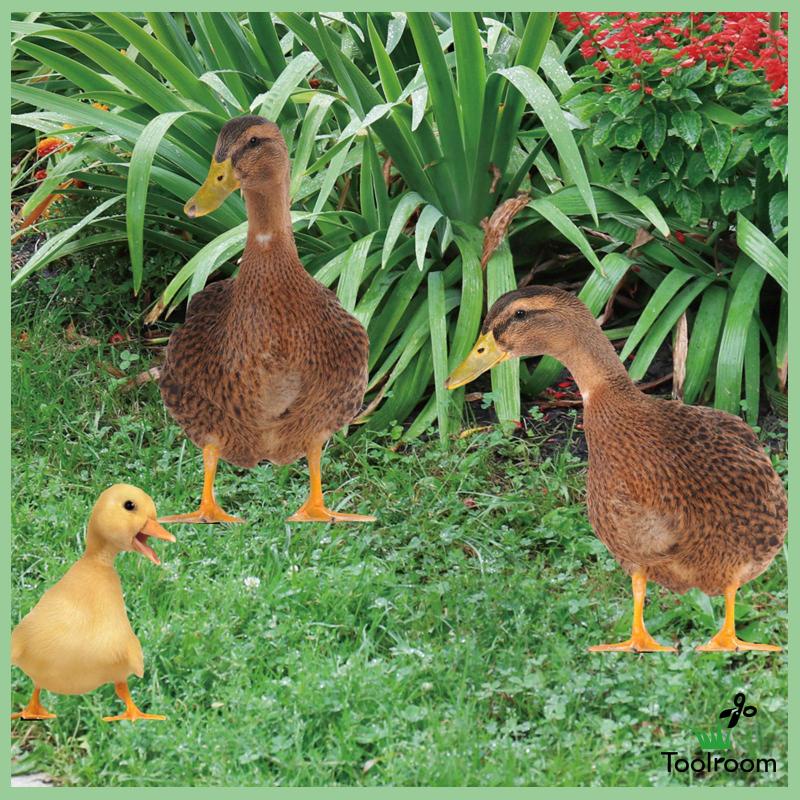 Bộ 3 Bức Tượng Vịt Dùng Trang Trí Lối Đi Sân Vườn