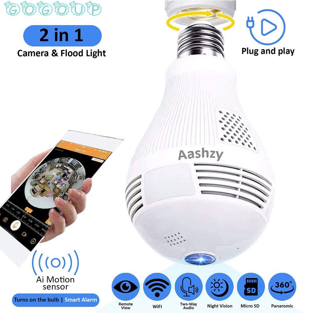 GOGOUP Camera Giám Sát Wifi IP E27 Hình Bóng Đèn