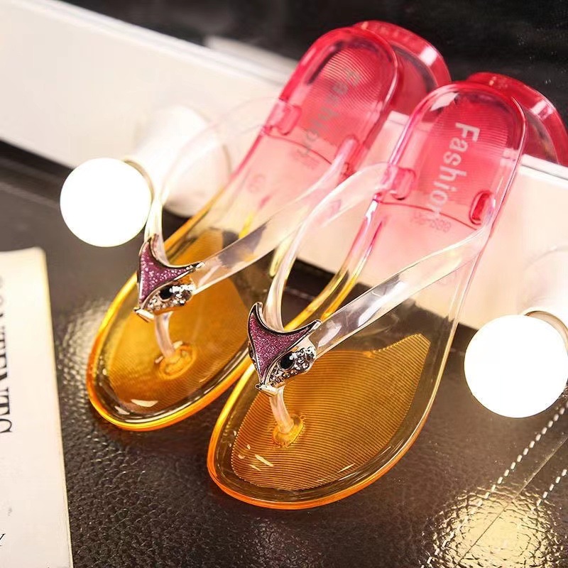Dép Xỏ Ngón Đế Bằng Đính Pha Lê Thời Trang Mùa Hè Xinh Xắn Cho Nữ