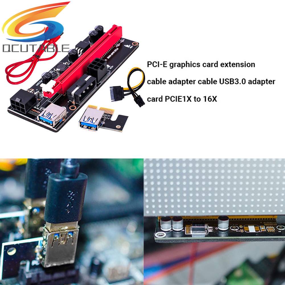 Card Mở Rộng PCI-E 1X Sang 16X Cổng USB 3.0 Cho GPU