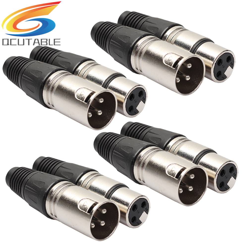 Set 8 Đầu Nối Dây Cáp Âm Thanh Micro 4 Male 4 Female XLR 3Pin