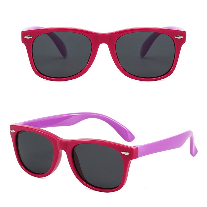 Kính Mát Phân Cực Mặt Tròn Gọng Silicon Dẻo Chống Tia UV400 Thời Trang Cho Bé RYVN