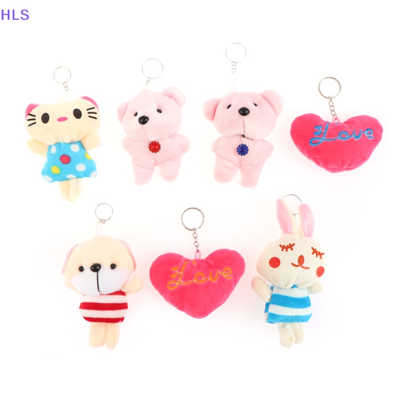 Set 2 Móc Khóa Búp Bê Nhồi Bông Mini 6-10cm Dễ Thương