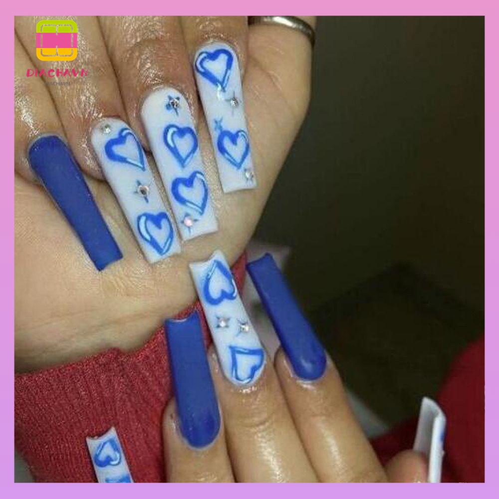 DIACHAVN Set 24 Móng Tay Giả Dạng Nhấn Gợn Sóng Nhiều Màu Sắc|Bộ Móng Tay Giả Họa Tiết Bướm Màu Hồng Đen Chống Rò Rỉ