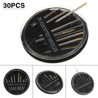 New 30pcs Hand Sewing Needles Assorted Sizes Easy Thread Big Eye Needles Set