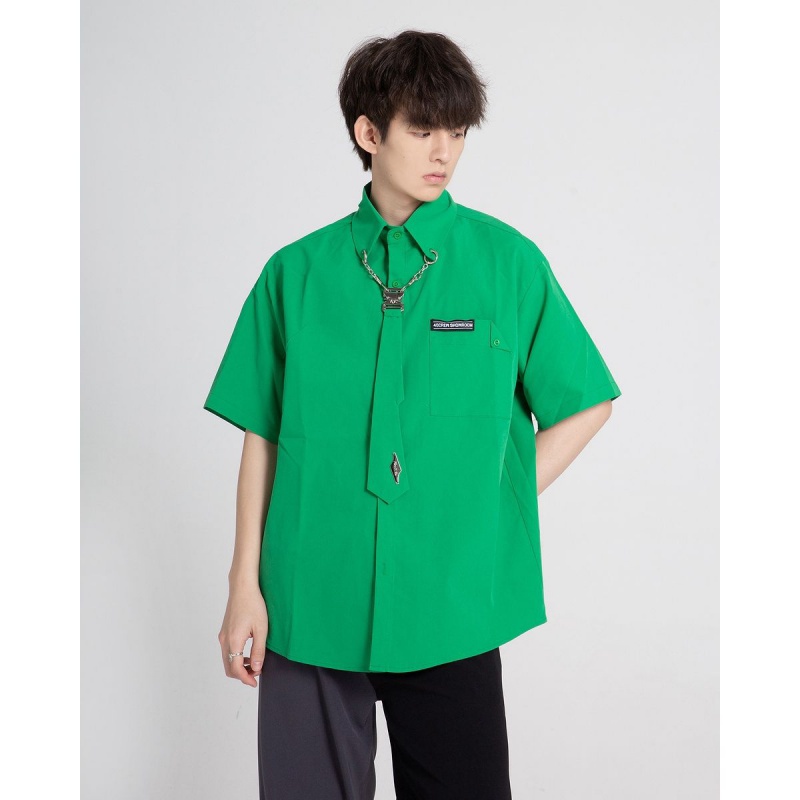 Áo Sơ Mi Ngắn Tay Dáng Rộng Thời Trang Mùa Hè 2023 Giản Dị Dành Cho Nam