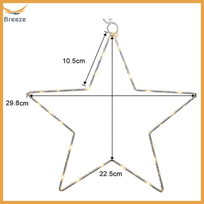 Bộ 3 Đèn Led 45 Bóng 8 Chế Độ Hình Ngôi Sao Trang Trí Lễ Hội Kèm Điều Khiển Từ Xa