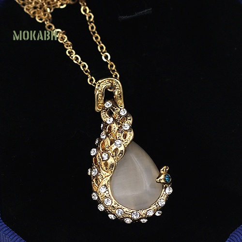 [Mok Abh] Set Vòng cổ Và Bông Tai Hình Giọt Nước Có Đính Đá