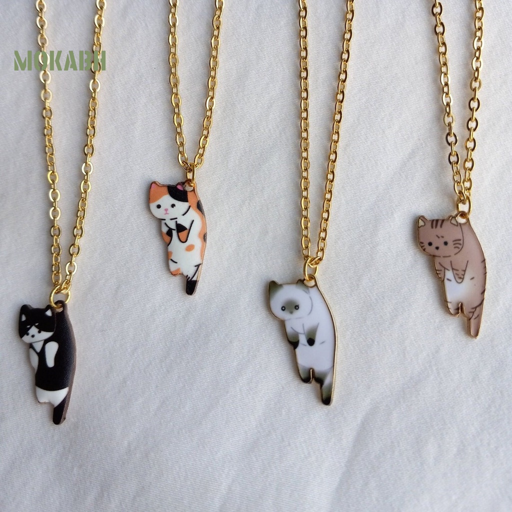 Vòng cổ Hợp Kim Chống Trầy Xước Họa Tiết Hình Mèo Dễ Thương