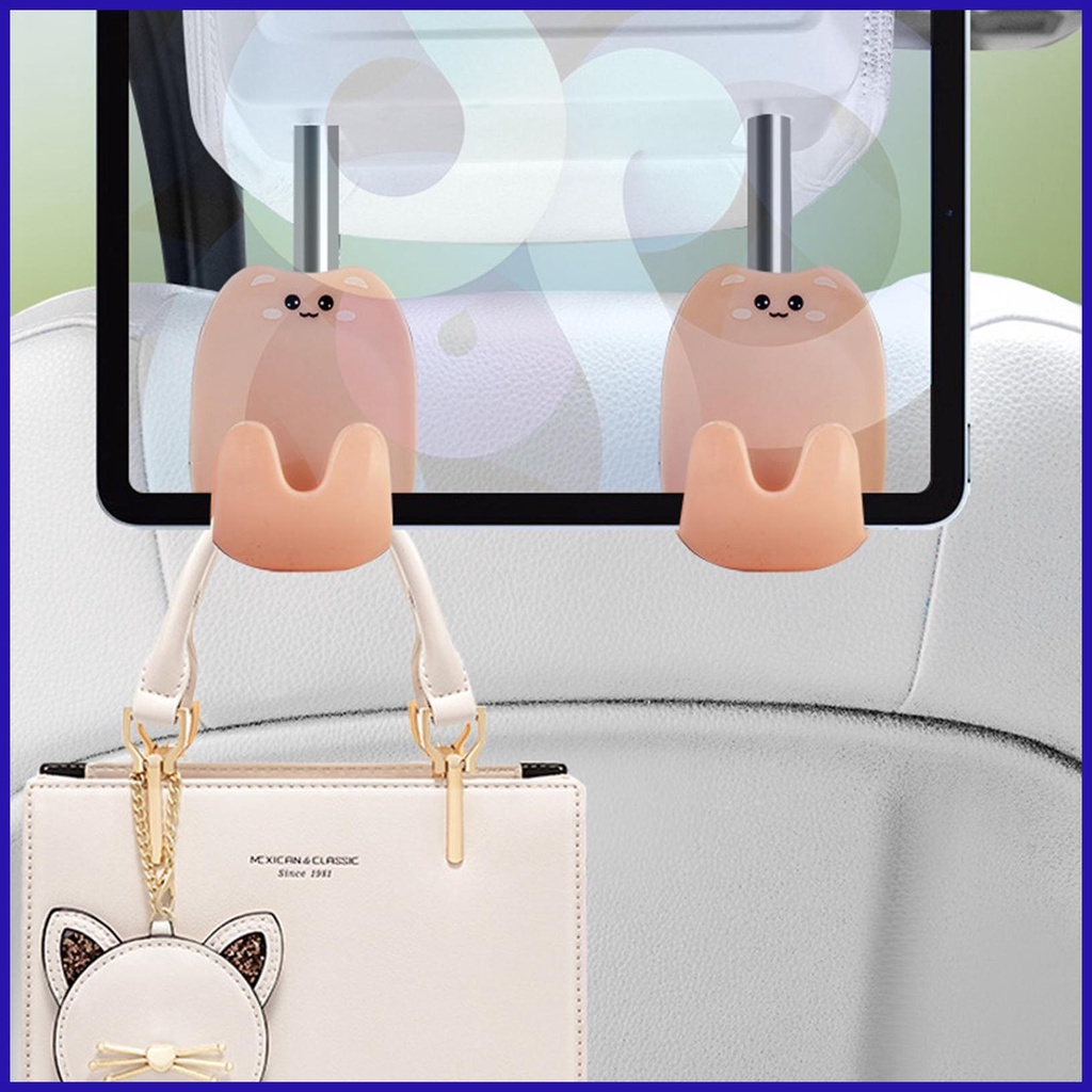 Bộ 2 Móc Treo Túi Xách Gắn Ghế Ngồi Xe Hơi Kiểu Hoạt Hình Biểu Tượng Cảm Xúc Lớn